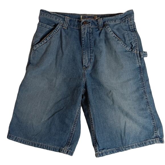 Old Navy Brand Vintage Painters Jean Shorts 33 Blue Fade Y2K Baggy Street Skate - Picture 1 of 15